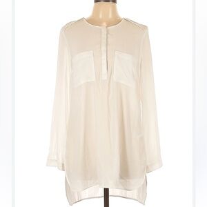 H&M White Satin Buttondown Women’s Top Size 8